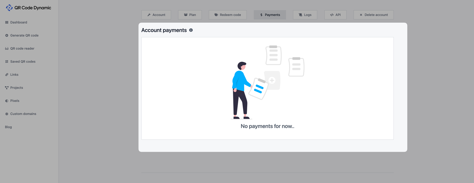 account payments part on payments section
