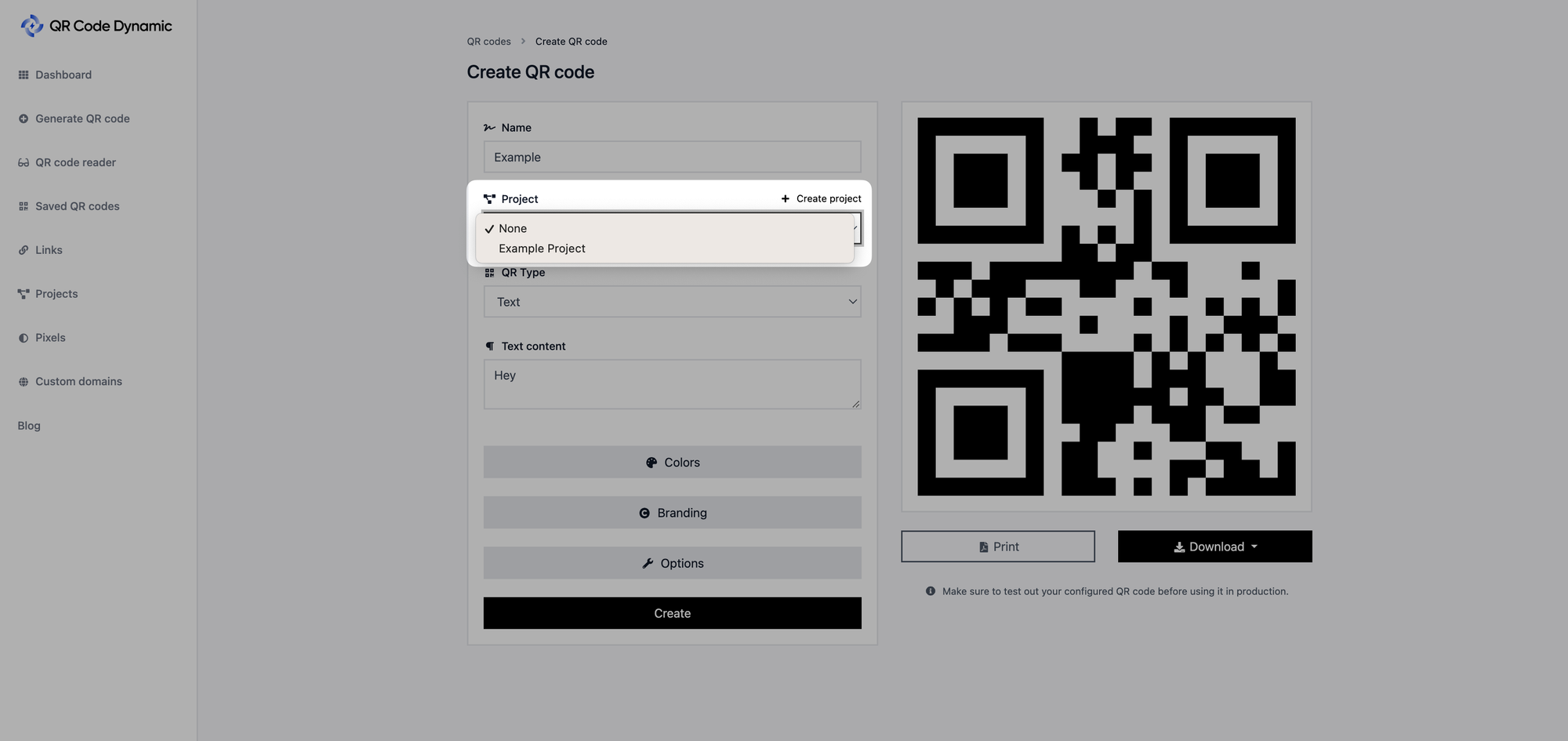 adding qr code to a project