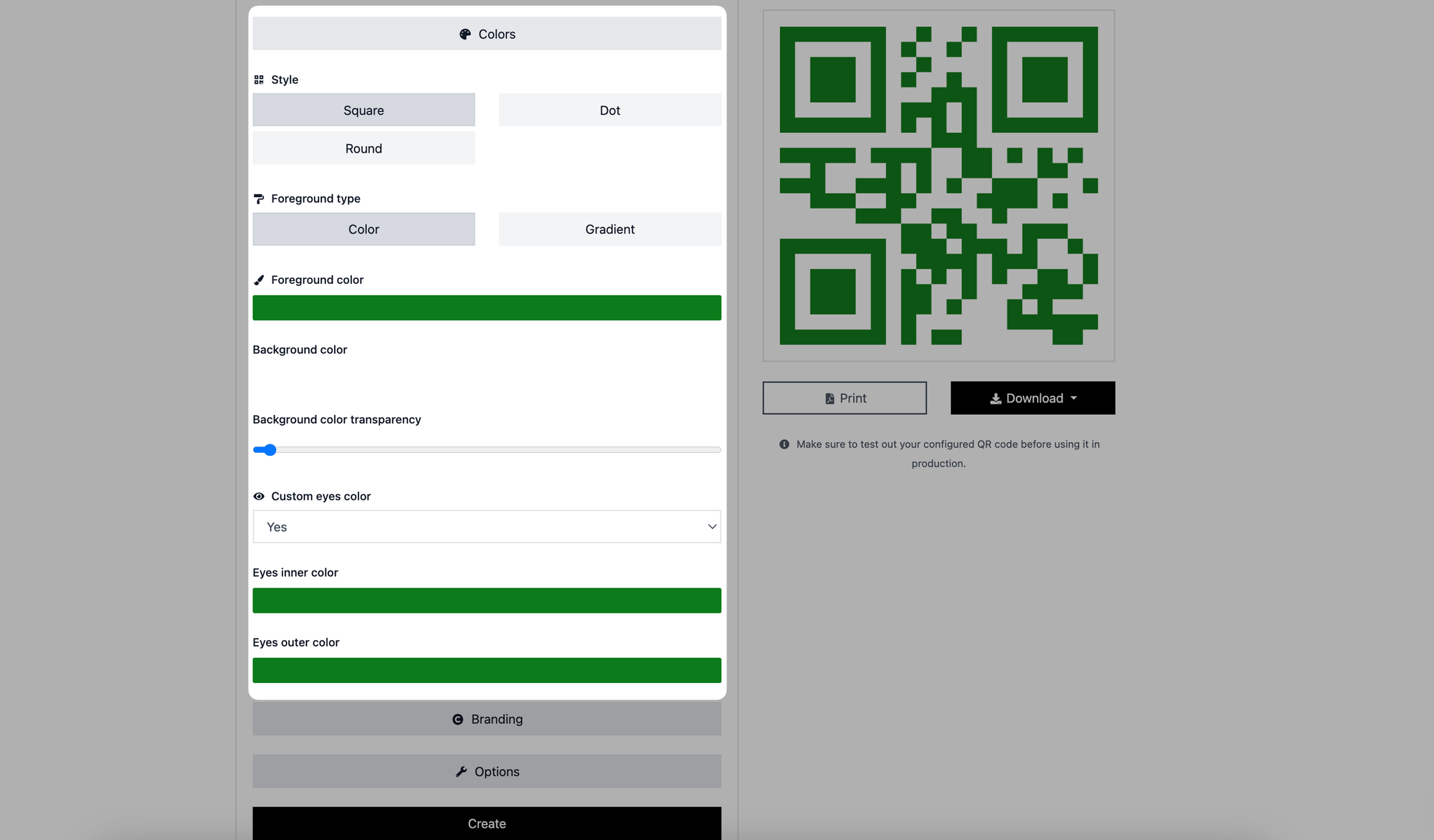 adjusting colors of crypto qr code