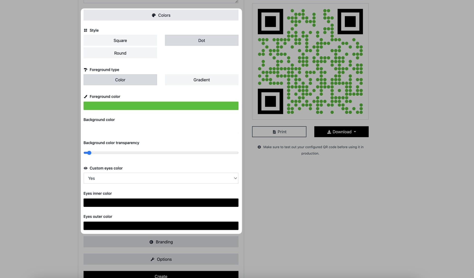 adjusting colors of whatsapp qr code