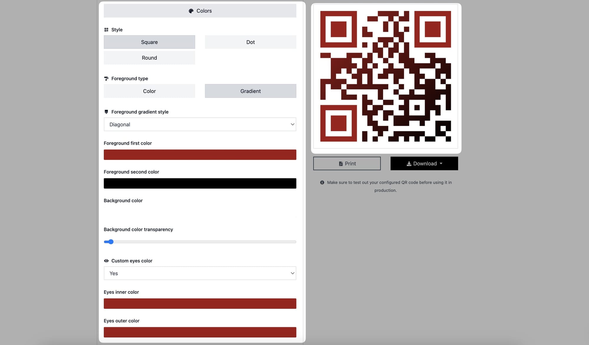 adjusting colors of wifi qr code