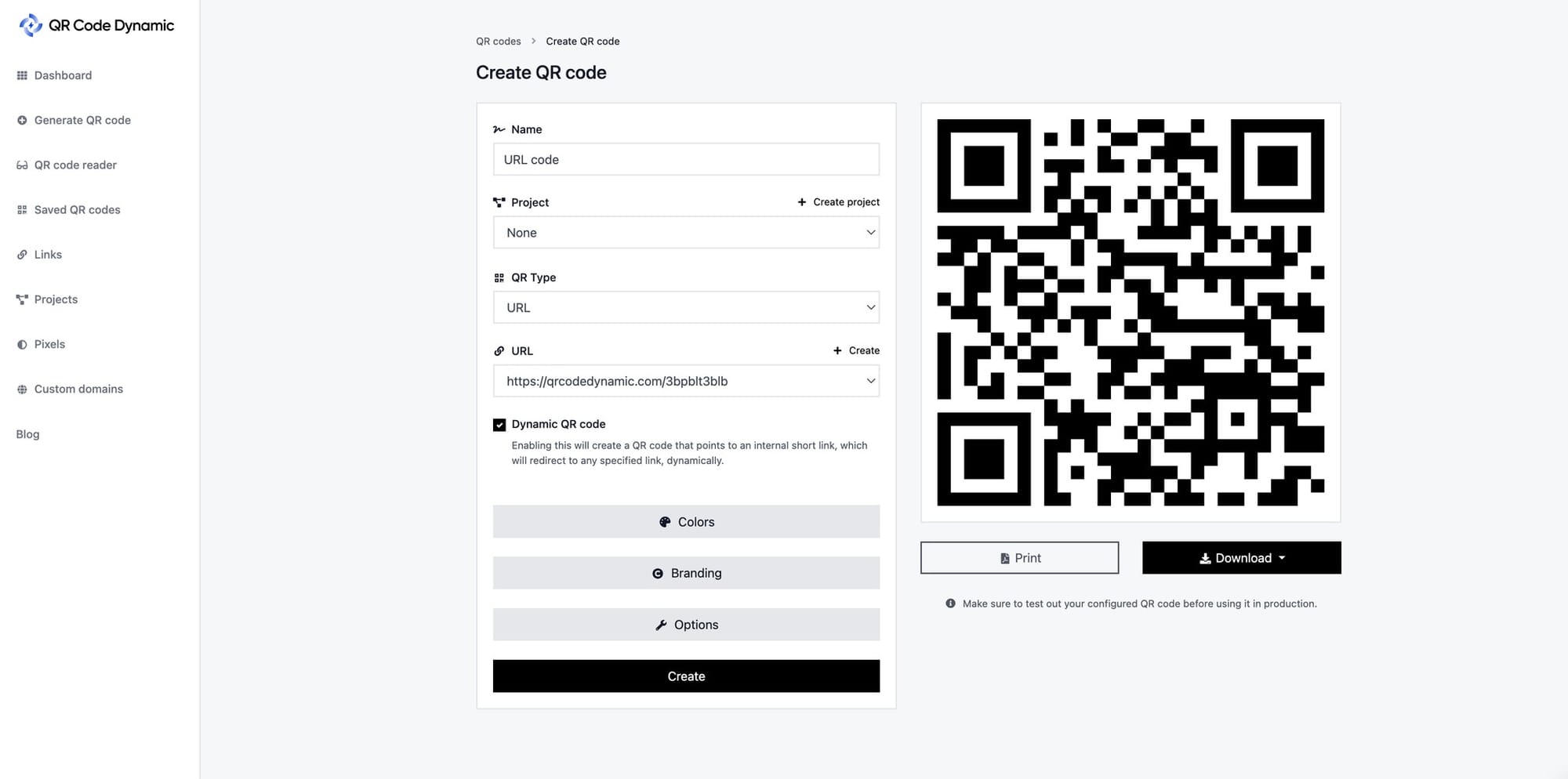 creating url qr code