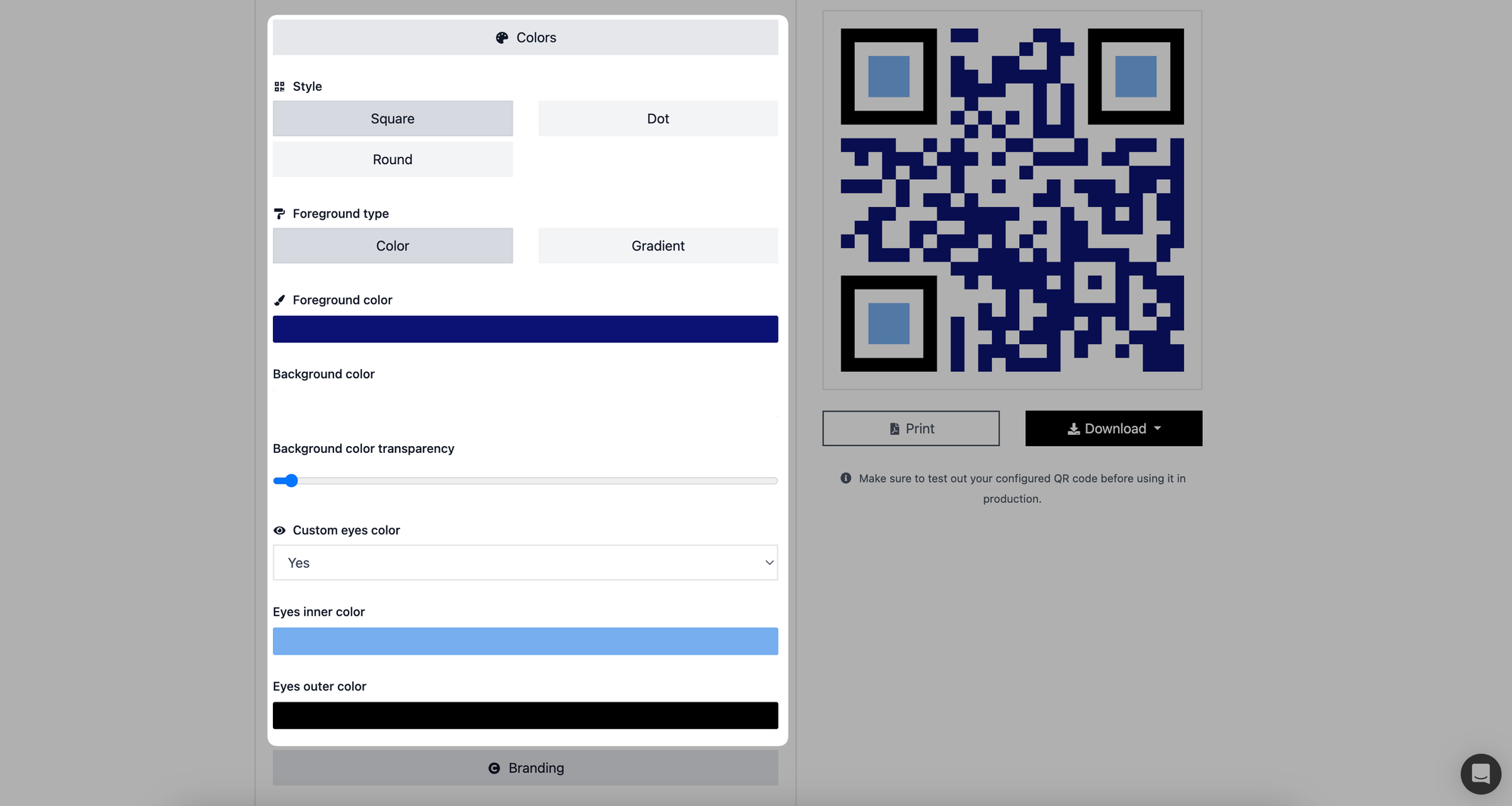 Customize your QR Code's colors