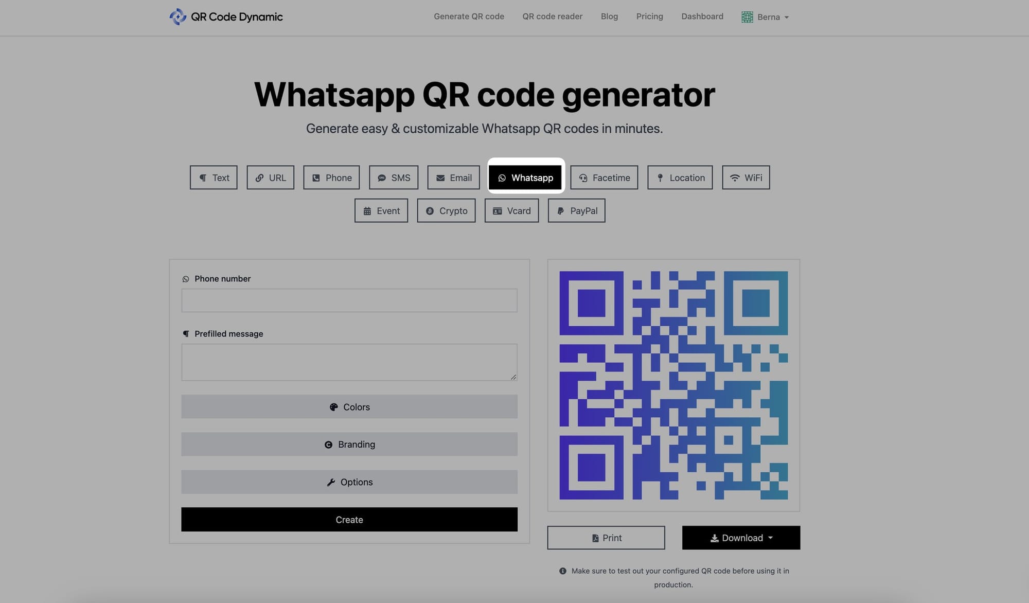 selecting whatsapp qr code