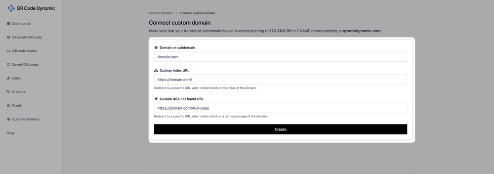 How to Connect a Custom Domain on QRCodeDynamic