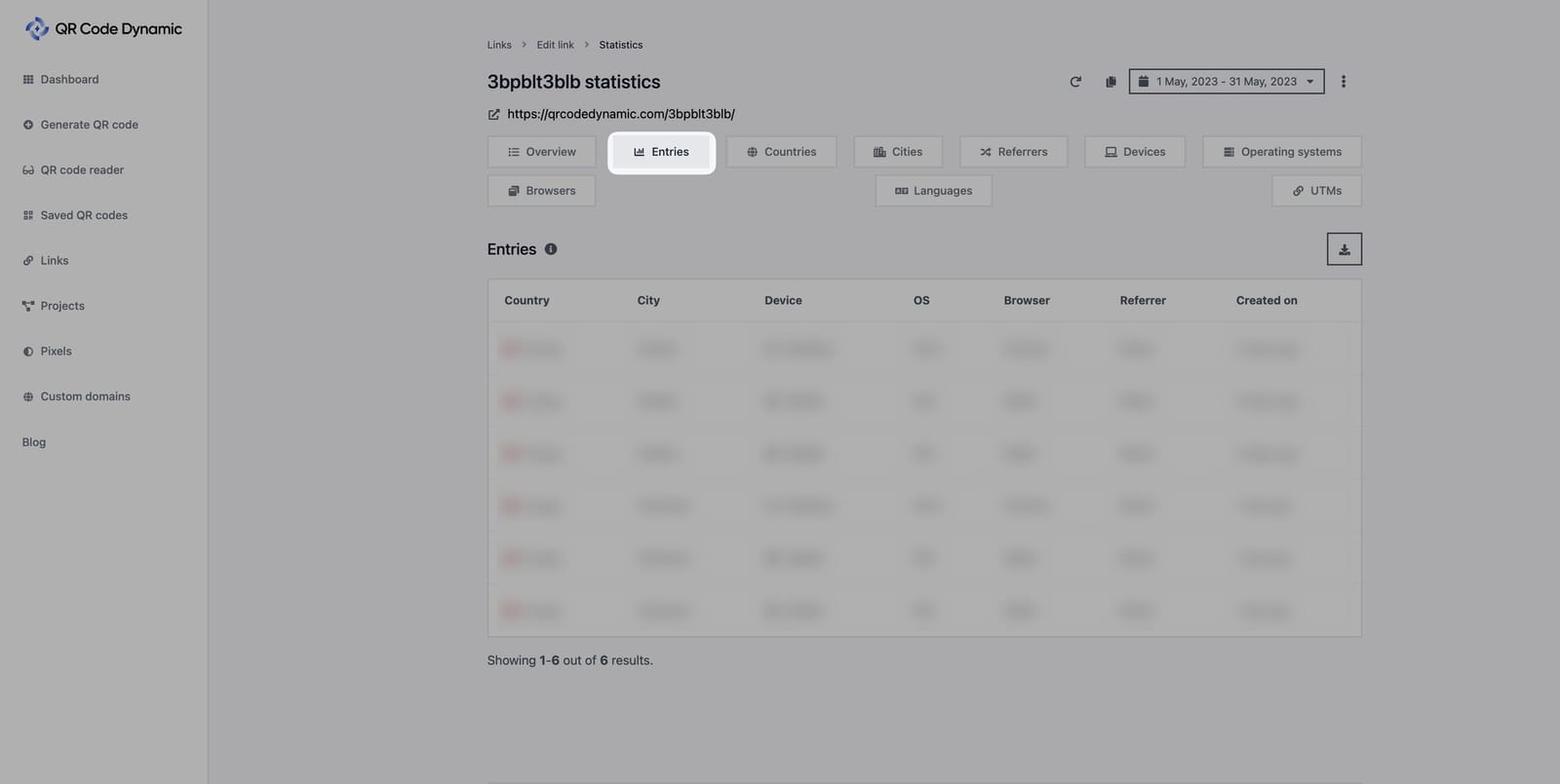 Which Metrics are Available on QRCodeDynamic's Link Statistics