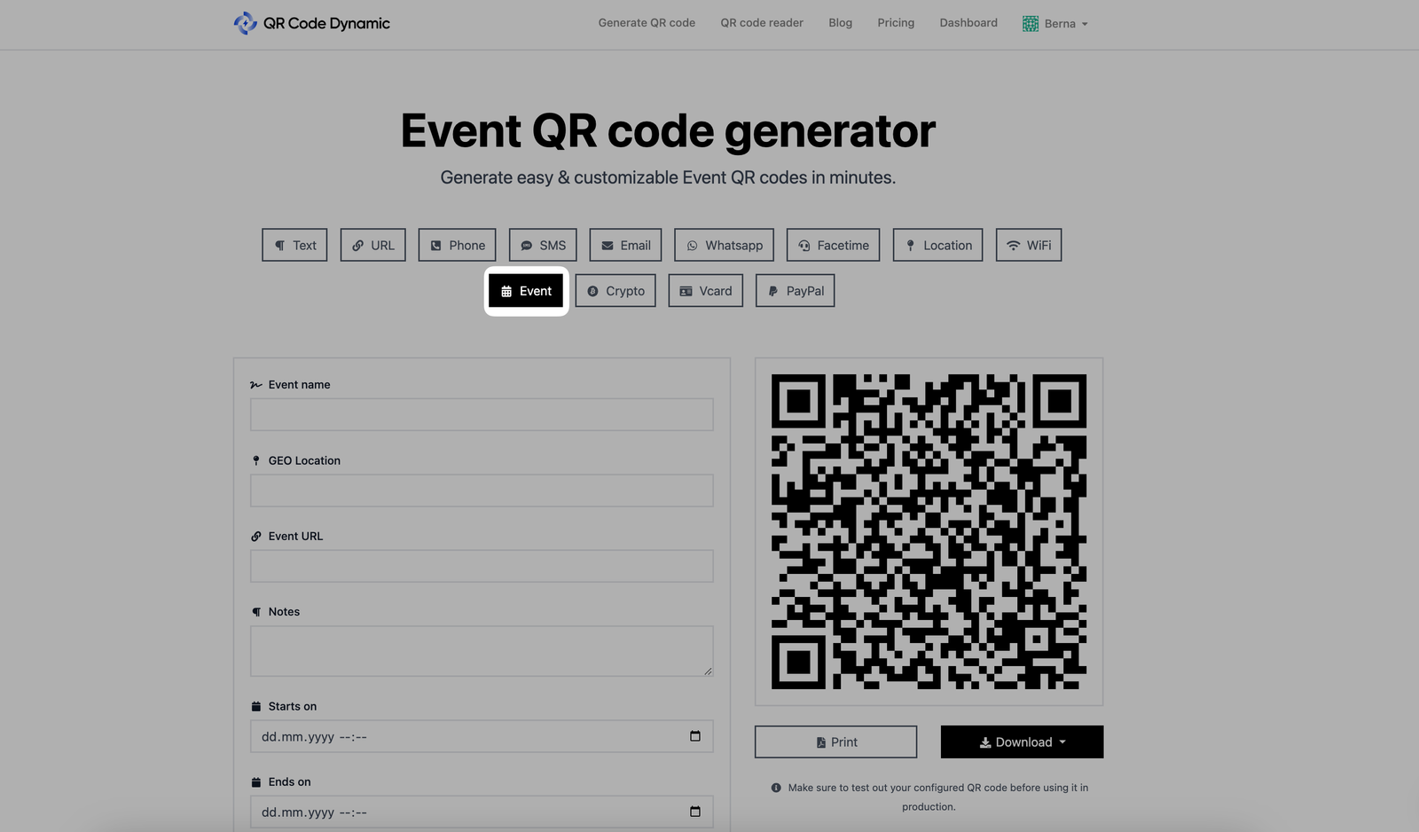 How to Create an Event QR Code on QRCodeDynamic